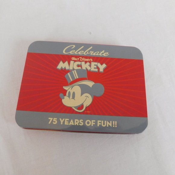 Disney 75 Years of Mickey Mouse Collectible Tin 2 packs Playing Cards Unopened - Picture 9 of 10